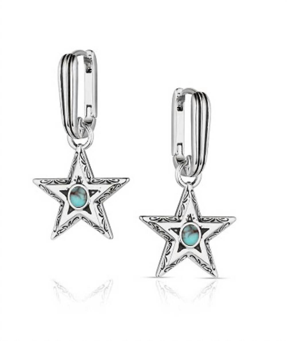 NEW MONTANA SILVERSMITHS women's lucky star earrings in silver/turquoise